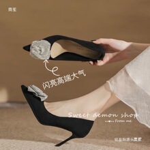 轻奢闪钻玫瑰花贴 立体水钻铝网钻手工鞋花 百搭DIY鞋花胸花配件