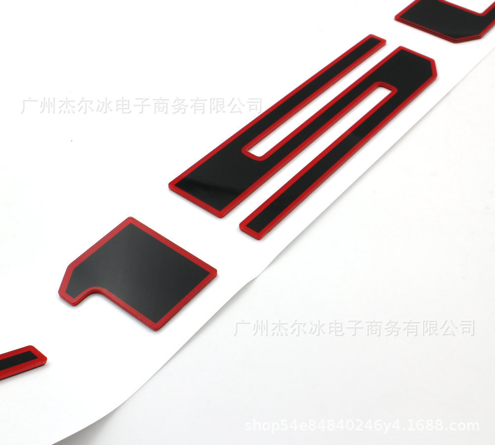 Suitable for Ford F150 Tailgate Emblem Acrylic Flag Sticker Two-Tone Red and Black Emblem Groove Sticker Flag