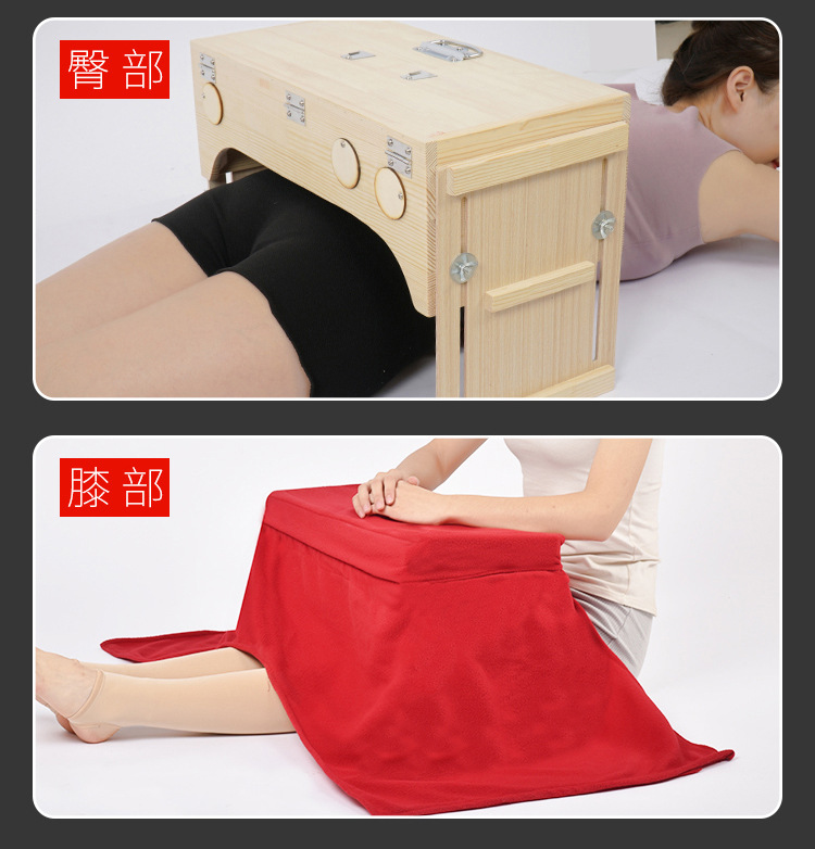 Multi-Position Wooden Moxibustion Box Portable Ai Jiu 艾灸 Moxa Burner for Waist and Abdomen with Smoke Control Options quality and texture