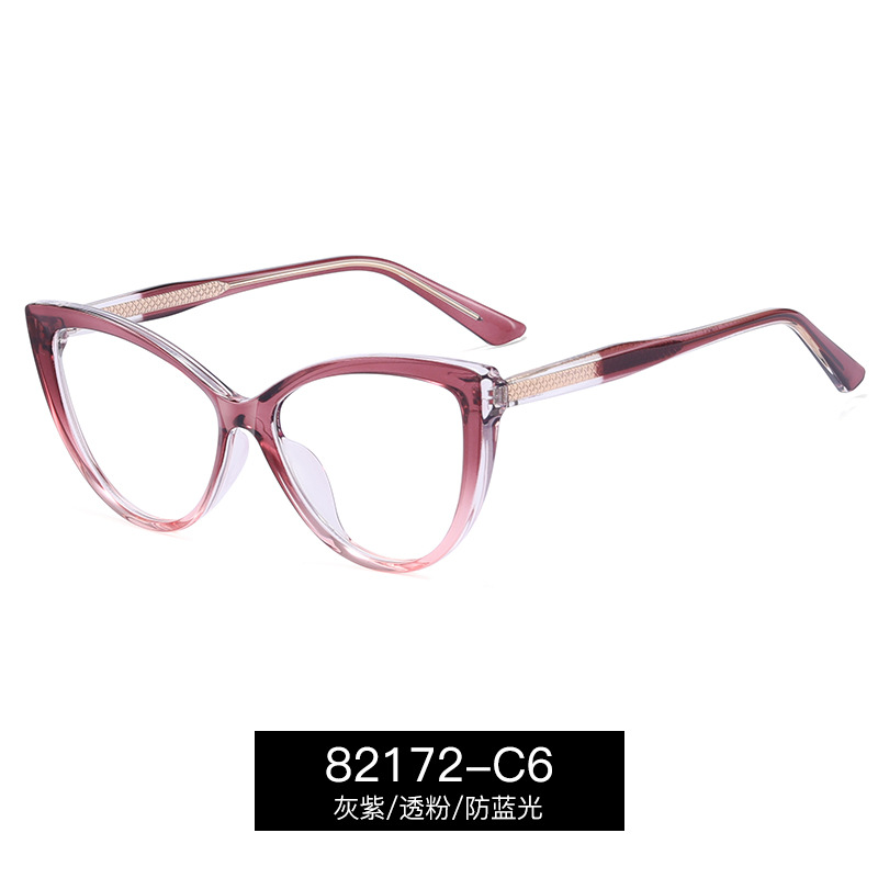 82172 transfronterizos gafas anti-luz azul gafas de miopía TR90 marcos de gafas en marcos de gafas de gato de moda