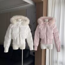 小海鸥25秋冬新款美式Y2K辣妹毛领连帽棉服羽绒服外套女装