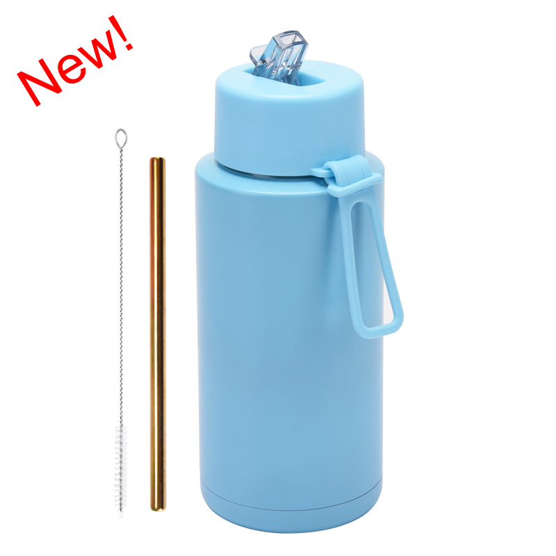 2025 nuevo hervidero deportivo de acero inoxidable de gran capacidad, de boca grande portátil estadounidense de 1L, preservación del calor y enfriamiento al vacío