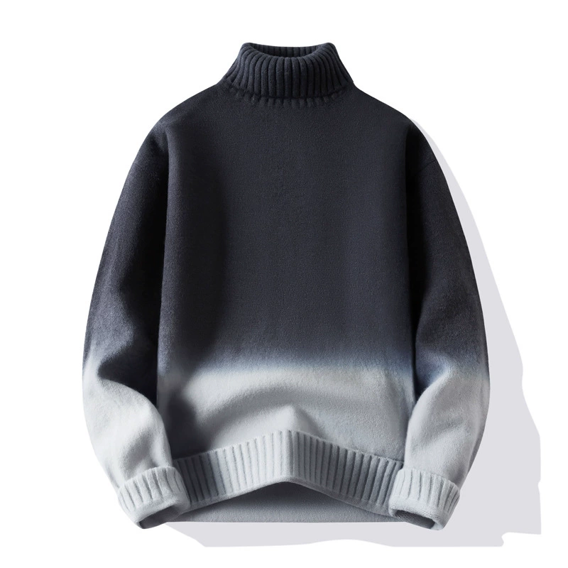 Демисезонный флис-кофточка из пряжи, oversize градиентный дизайн, толстый плюш, длина 60 см