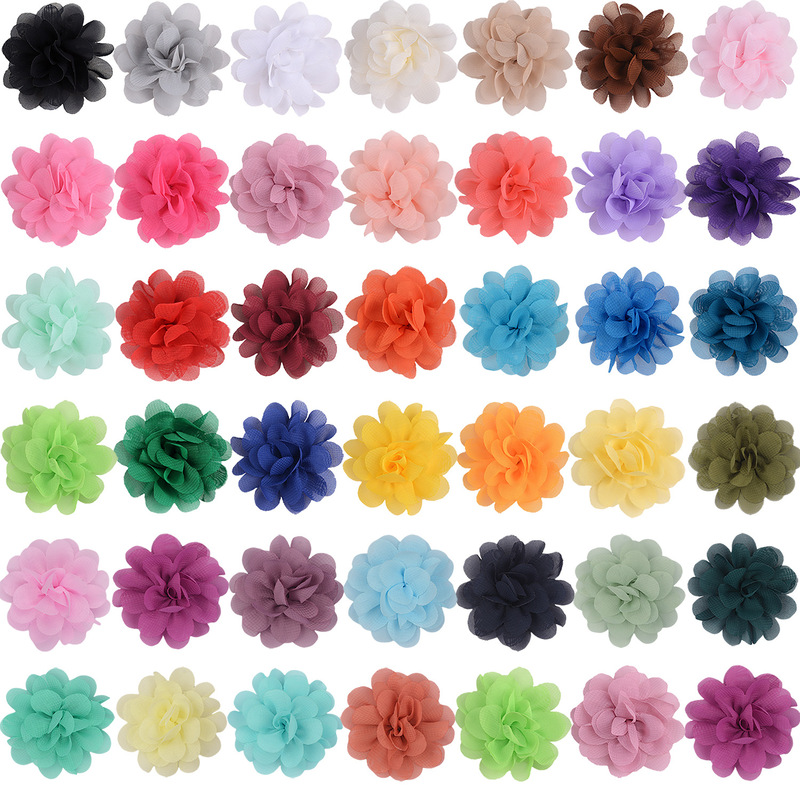 Factory direct supply 5cm handmade chiffon flower hair accessories diy material shoes clothing cloth flower accessories wholesale Factory direct supply 5cm handmade chiffon flower hair accessories diy material shoes clothing cloth flower accessories wholesale