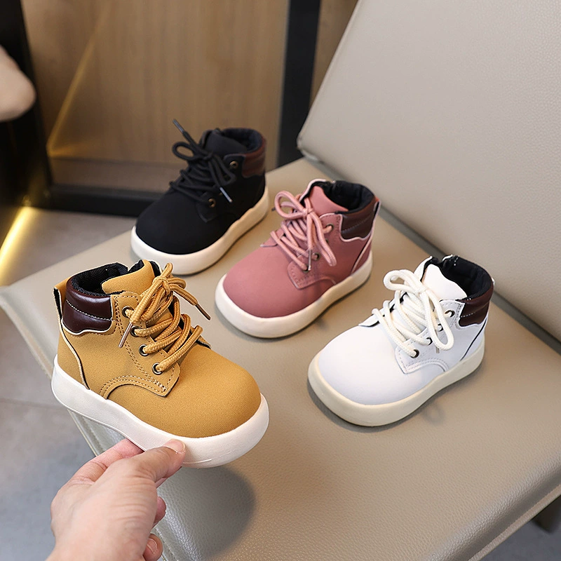 Martens, демисезонные детские утепленные ботинки в английском стиле для мальчиков
