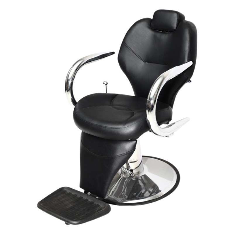 Silla de peluquero y belleza retro que se puede inclinar, silla de peluquero para hombre, silla de celebridades de Internet con paneles de paso, silla elevadora giratoria y ajustable
