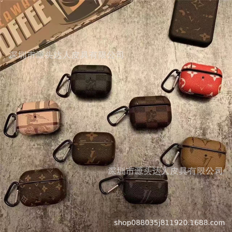 In-Stock Apple Bluetooth Earphone Case with Big Brand Patterns AirPods 1 2 3 4 Pro 2 Earphone Protective Case