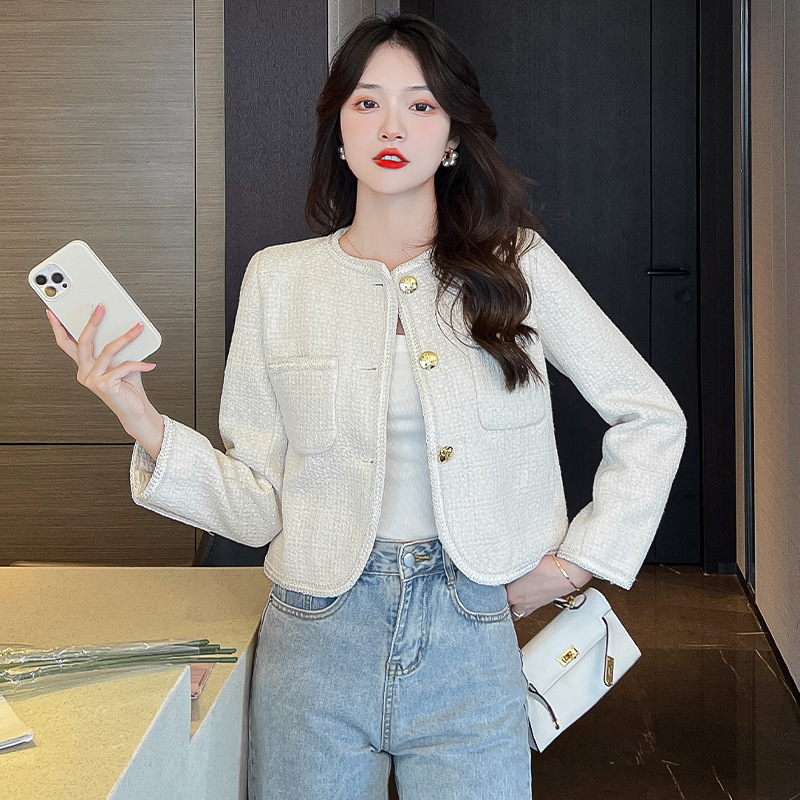 Wholesale New Early Autumn Women's Fashion Tweed Blazer Short Jacket Ladies' Top for Spring and Autumn