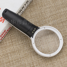 手持式三个LED灯双镜片光学放大镜 老人阅读看书地图邮票古玩鉴赏