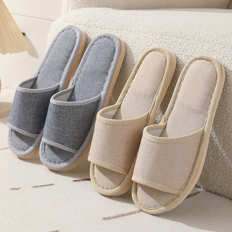 B&B Slippers, Linen Hotel Slippers, Disposable Slippers for Beauty Salons, Home Use, Couples, Men's Thickened Non-Slip Slippers, Wholesale