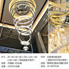 Ceiling lamp for country house for living room, rotating crystal pendant suitable for stairs, light luxury style