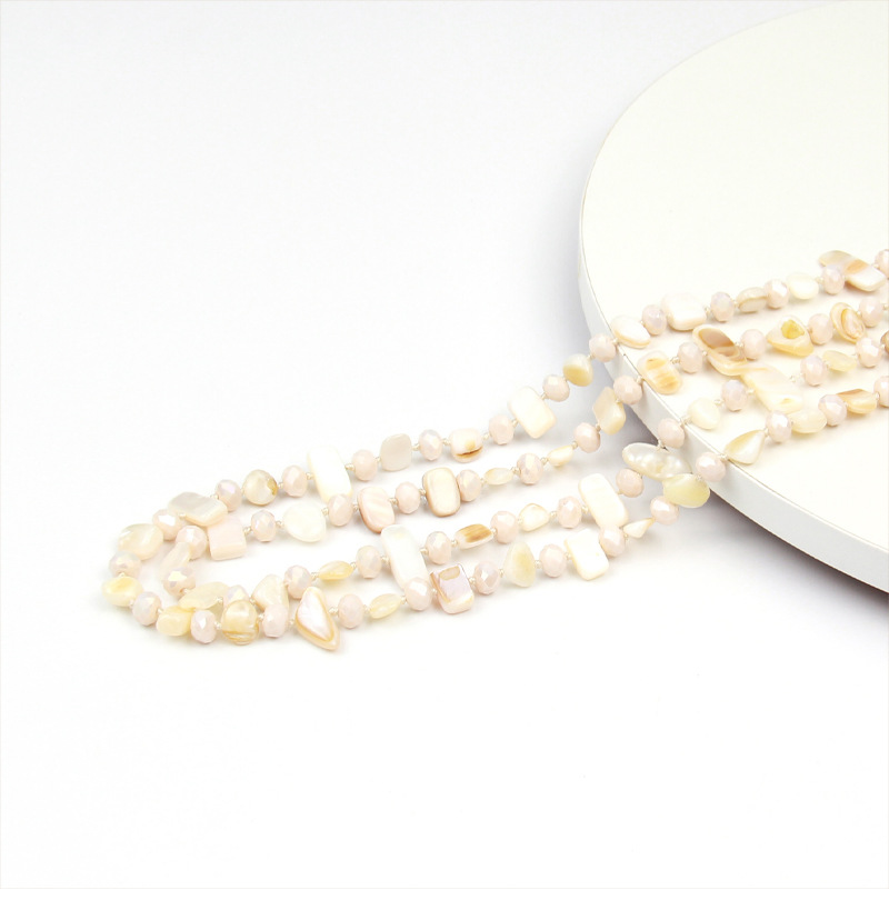 75g Weight Necklace Classification Shell Chain Material Beaded Chain Chain Type 1 Piece Quantity Festival Occasion Shell Material Geometric Pattern Women's Gender Vacation, Simple Style Style Vacation Simple Style Geometric Shell Beaded Chain Beaded Necklaces Wholesale 2