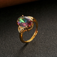戒指 欧美多彩水晶戒指女 采用施华洛世奇元素水晶手饰厂家直销