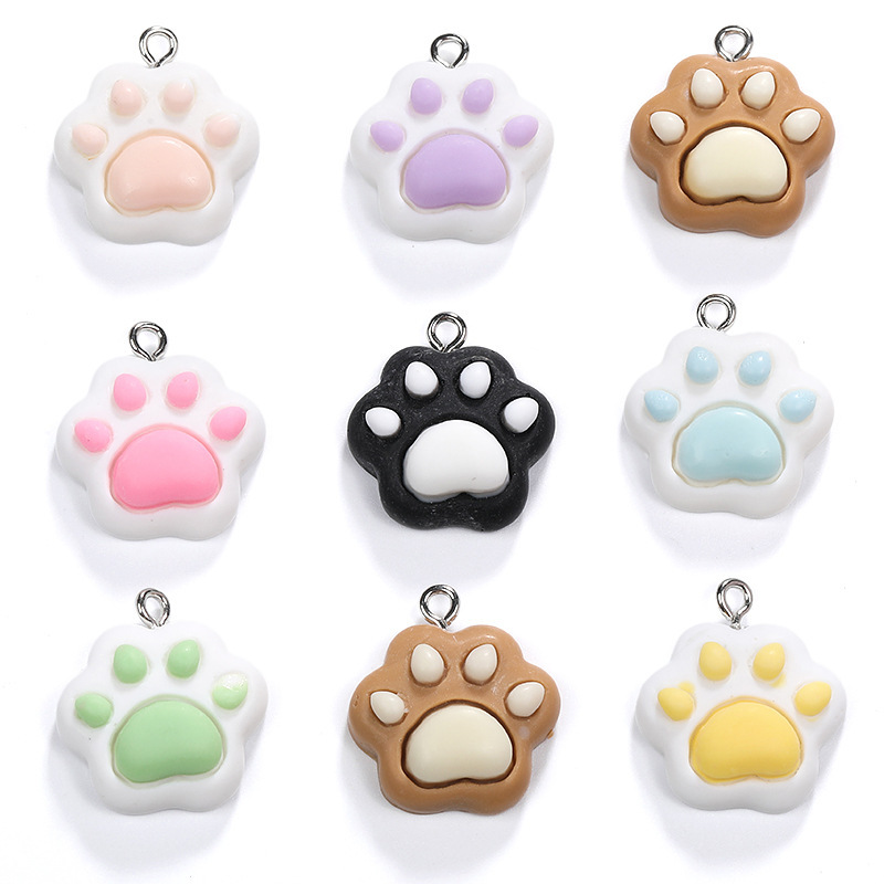 8 Colors 22*20mm DIY Resin Jewelry Accessories Cat Paw Dog Paw Bear Paw Pendant Cross-Border Hot Selling 8 Colors 22*20mm DIY Resin Jewelry Accessories Cat Paw Dog Paw Bear Paw Pendant Cross-Border Hot Selling
