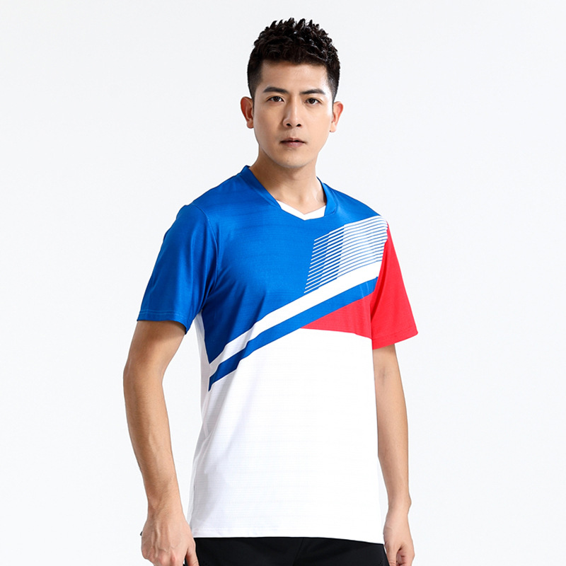 Seco rápido transpirable poliamonio bádminton set hombre y mujer V-cuello chaqueta deportiva para niños logotipo de impresión de adultos