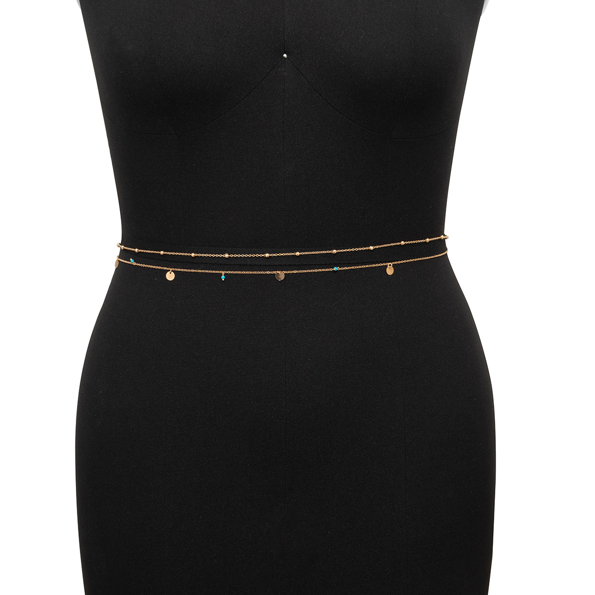 Women'S Gender Simple Style Round Metal Beaded Waist Chain