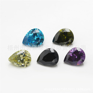 Factory spot wholesale 3x5-10x14m pear shaped Navy zircon drop shaped green zirconium faceted nude diamond ring earrings