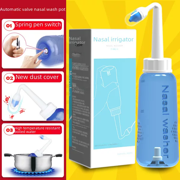 Yoga Nasal Rinse Pot, Nasal Rinse Salt, Household Nasal Rinse Bottle for Adults and Children, Nasal Rinse Bottle, Cleaner, Chinese and English Version