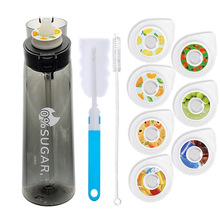 跨境直供香味杯玩味杯果味香味环tritan0卡0糖香味塑料杯带海绵刷