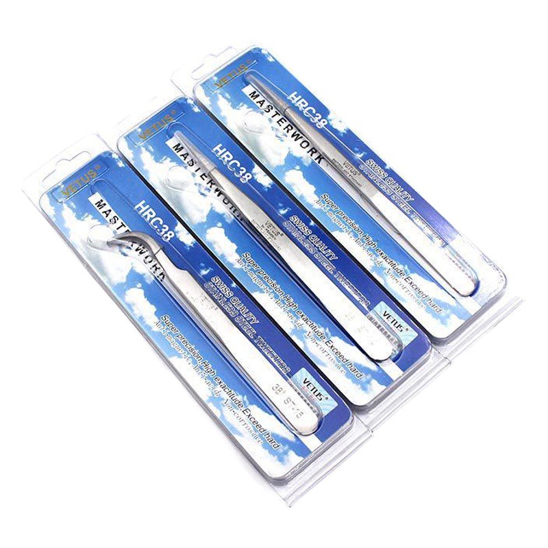VETUS productos genuinos 38 grados ST-15, codo recto TS-15 teléfono móvil de reparación nido pájaro pelo recogiendo pinzas acero inoxidable