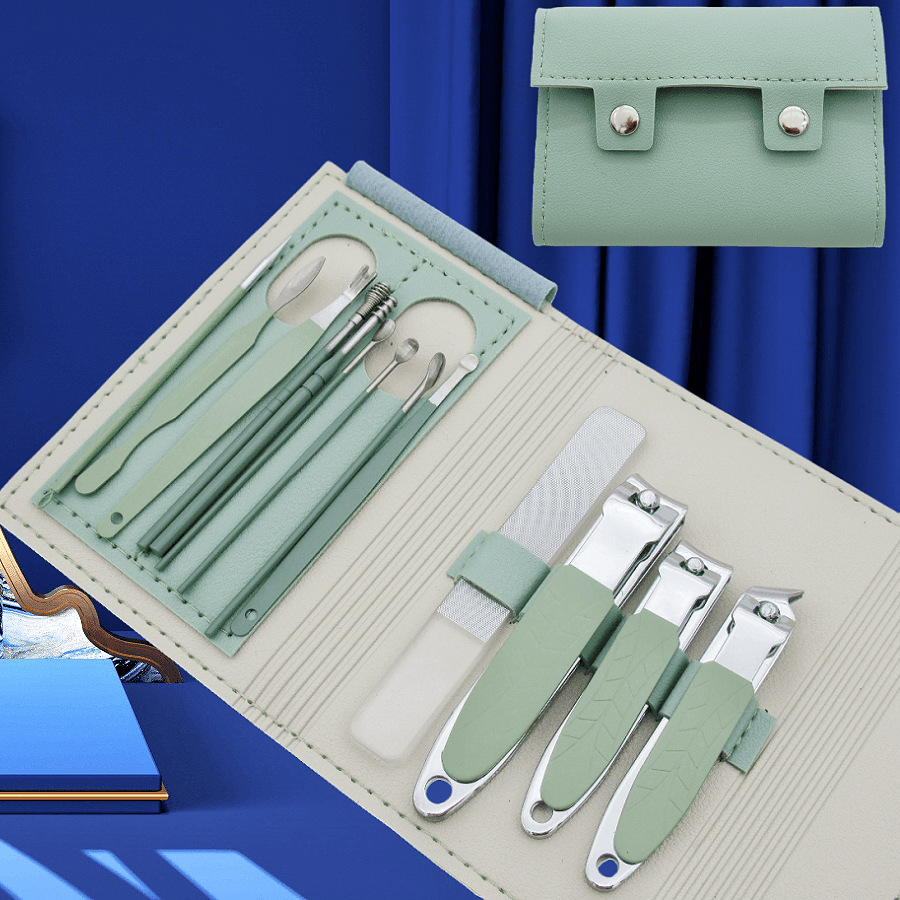 Juego de herramientas de uñas de acero inoxidable cuchillo de pedicura de 16 piezas cortador de belleza cortaúñas grandes cortaúñas cortador de orejas cortador de cejas