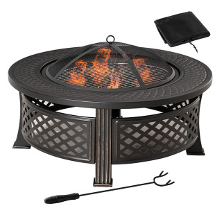 Cross-border European and American Round Oven Encircled Oven Fibres Multi-functional Barbecue Oven Outdoor Garden Charcoal Heating Barbecue Oven