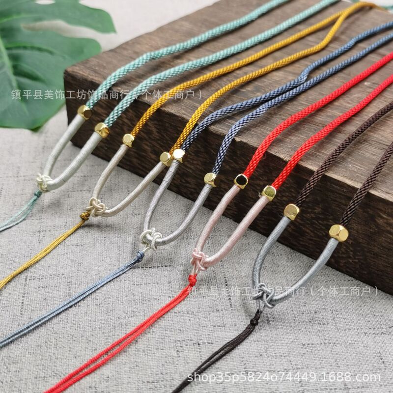 Adjustable Elegant Concentric Knot Pendant Necklace Jade Agate Necklace Jade Pendant Men's and Women's Sweater Chain
