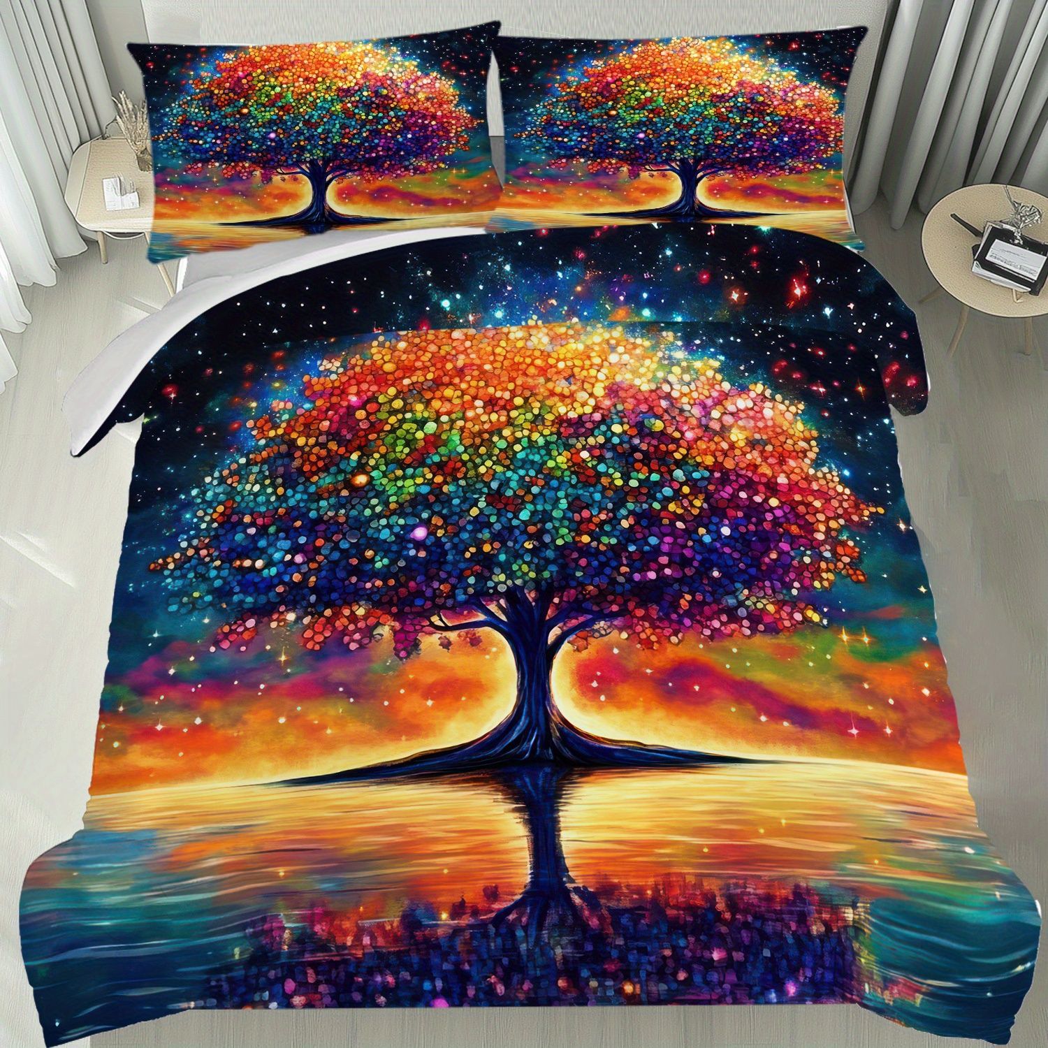 TEMU / JIT Fantasía Celtic Nudo Life Tree Moist Print Digital Kit de colcha de tela para el hogar