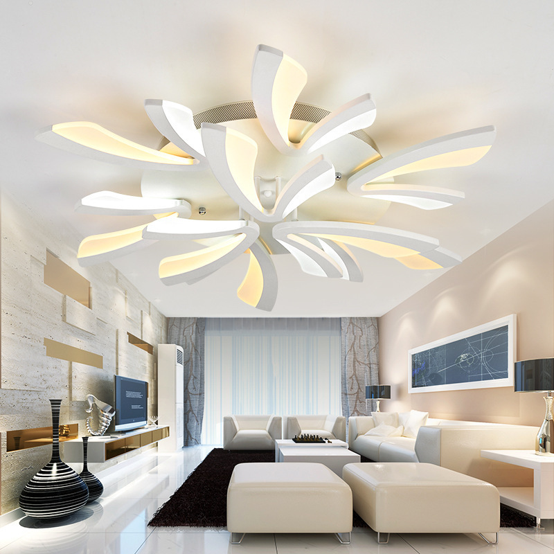 Free Shipping Led Ceiling Lamp Dandelion Modern Minimalist Living Room Lamp Bedroom Lamp Stylish Art Stepless Dimming Wholesale