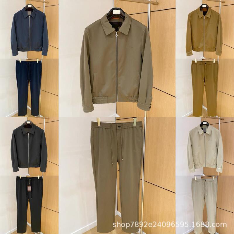 Italian Old Money Style Men's Autumn and Winter New Letter Embroidered Casual Suit Simple Lapel Lp Jacket Jacket