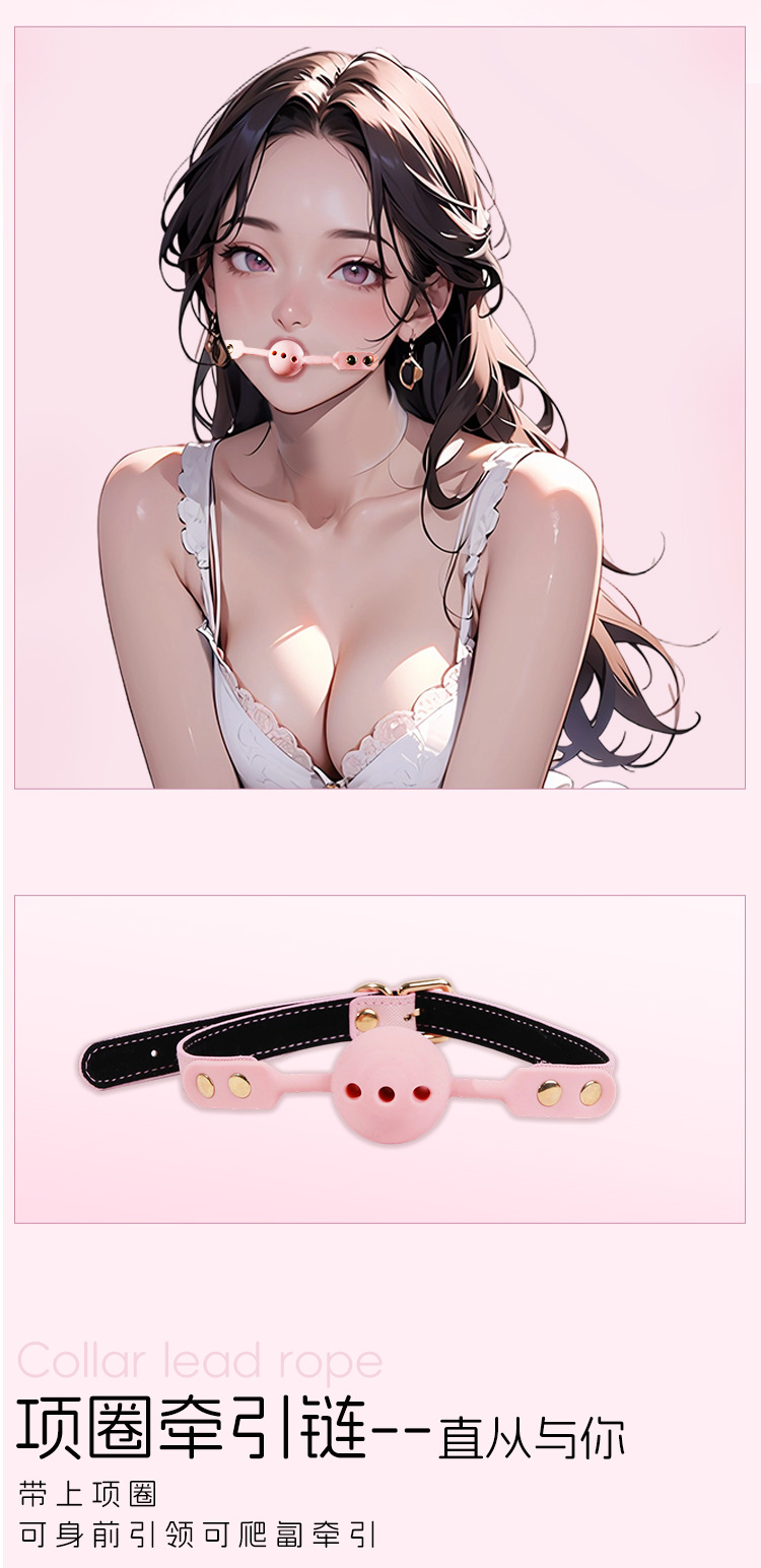 SM Restraint Kit 8-Piece Set with Leather Cuffs, Nipple Clamps and Oral Ball — detail image 8