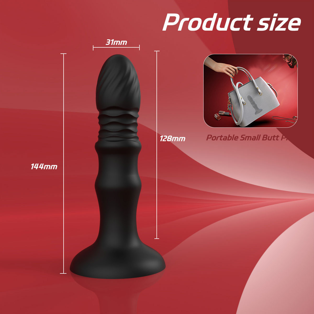 App-Controlled Retractable Silicone Prostate Massager with Vibrating Anal Beads — detail image 19
