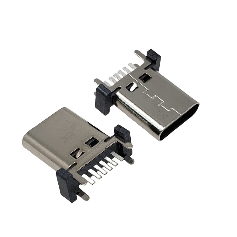 Type-C Female Vertical Plug-In 6Pin Four-Pin Plug-In Board 180 Degree USB Connector Multi-Function Female Charging Base