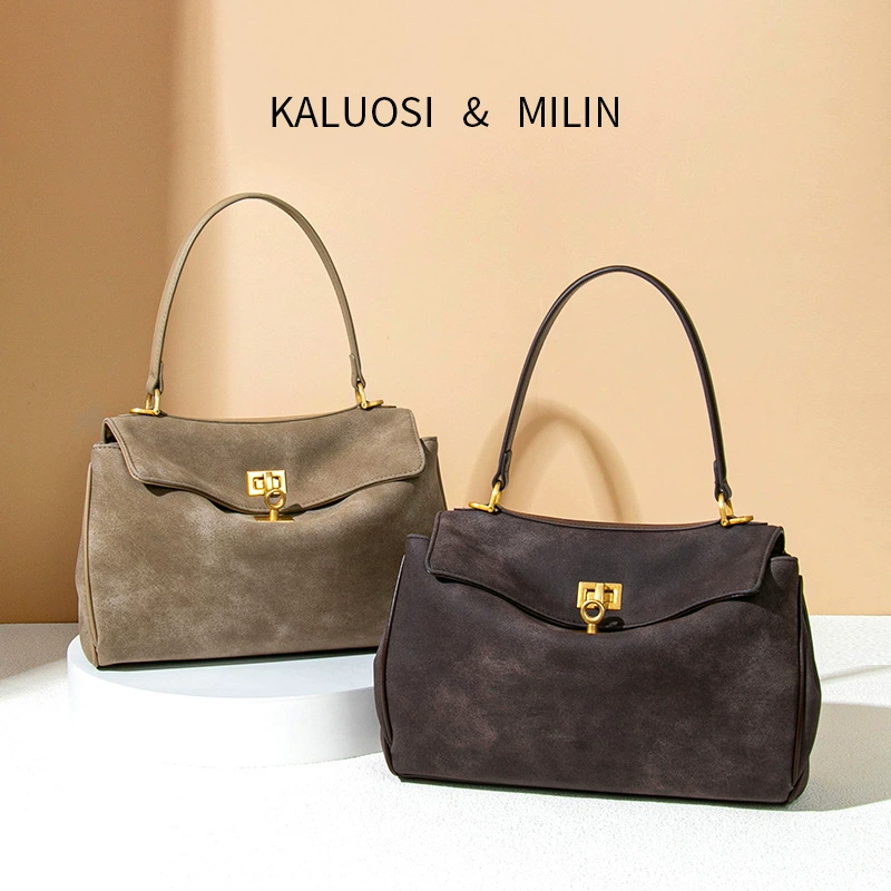 Оригинальная осенняя и зимняя матовая замшевая сумка Тот женская большая емкость портативная подмышечная сумка высокого уровня скраба сумка Kelly