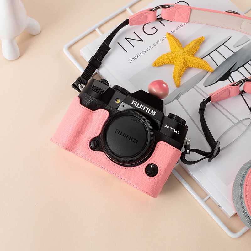 (2개) 후지 XT50 카메라 케이스 가죽 케이스 XT30 XT30 II 기본 카메라 케이스 보호 케이스