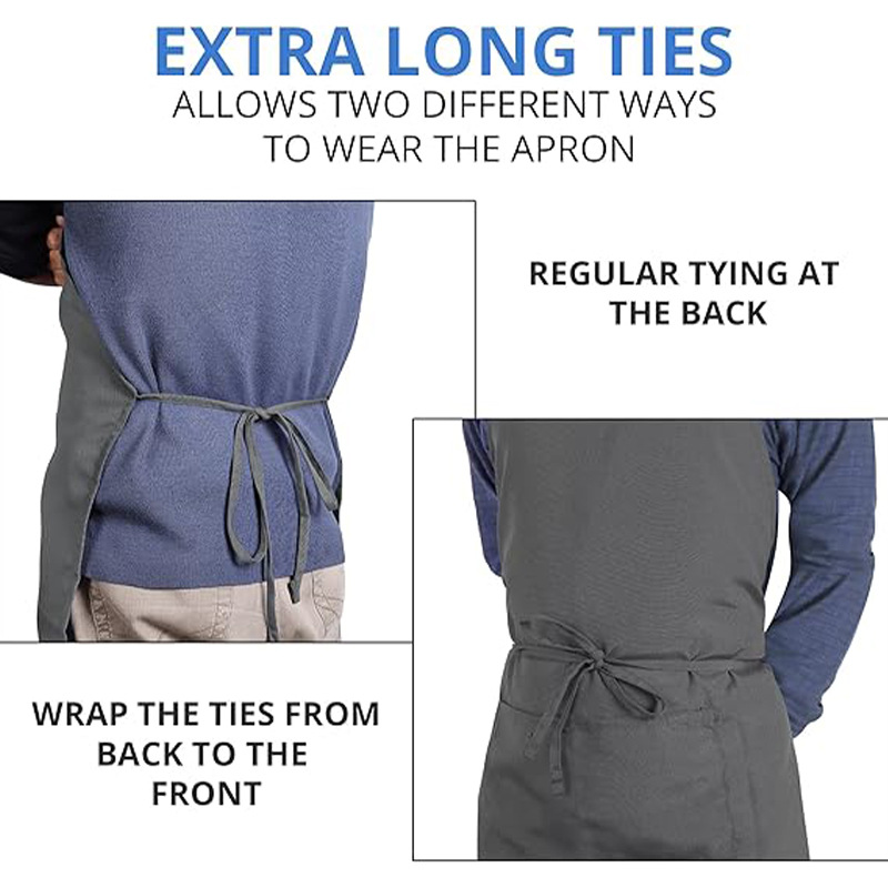 Nuevo delantal transfronterizo personalizado logotipo restaurante café ropa de trabajo limpia delantal de poliéster anti-contaminación al por mayor