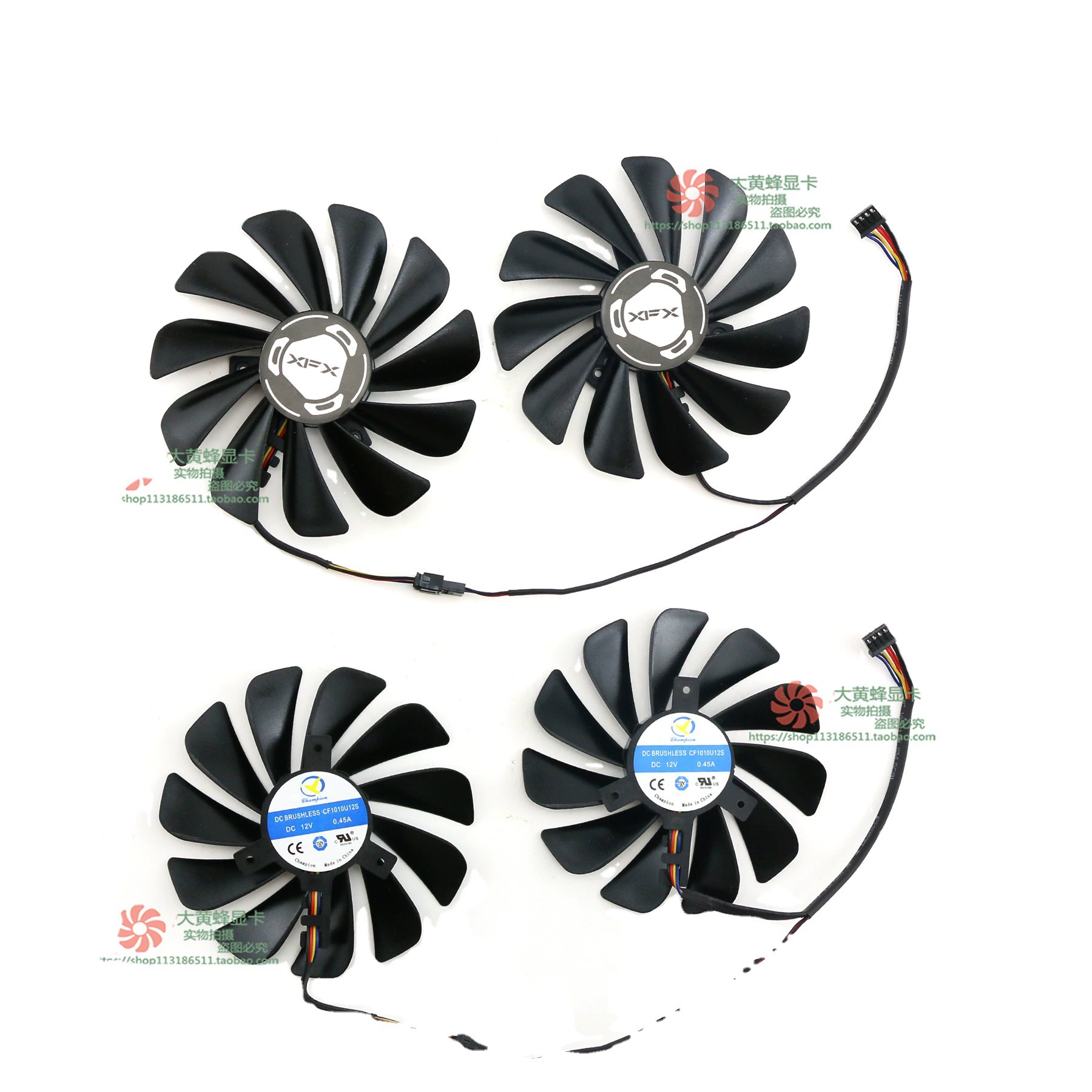 Совместимый вентилятор для видеокарт XFX RX5500/5600/5700XT Black Wolf Warrior, модель CF1010