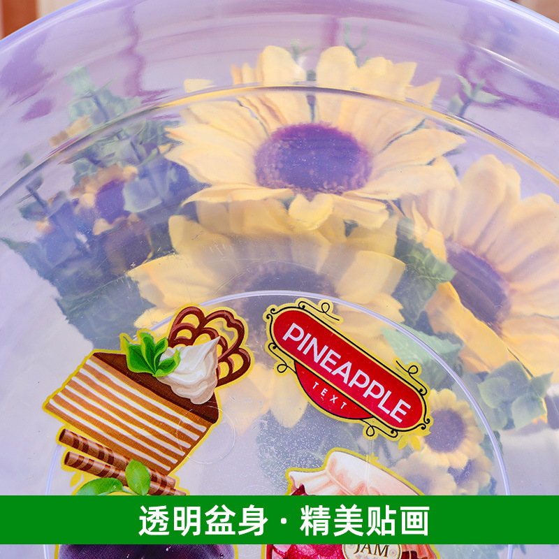 K9HX批发彩色塑料小盆子半透明迷你圆形盆饭汤盆小碗草莓樱桃桑葚