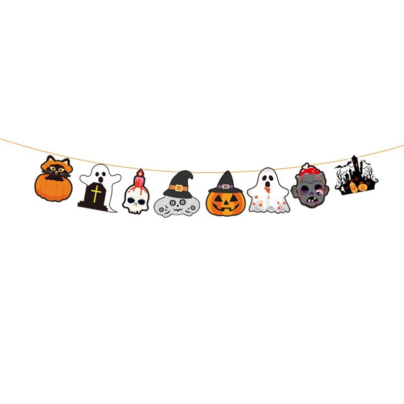 クロスボーダーハロウィンパーティー装飾用品ハロウィンハロウィンカボチャ装飾アレンジメントレターバナーフラワーフラグ|undefined