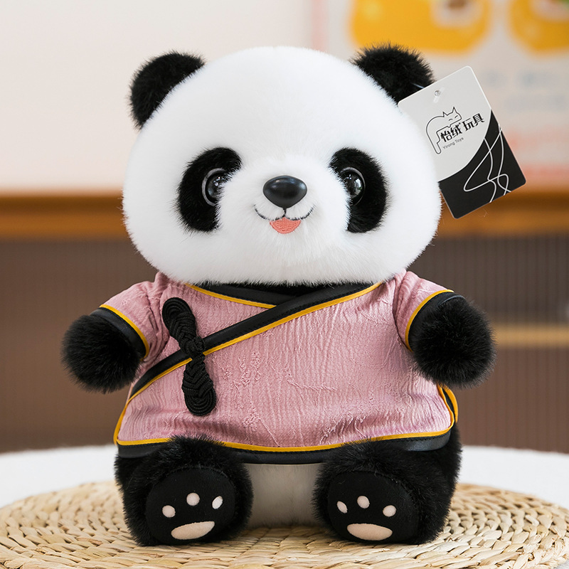 Tesoro nacional panda muñeca colgante Tang traje chino Chengdu panda muñeca regalo de cumpleaños impresa logotipo juguetes de peluche