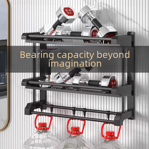 Stainless steel hole-free towel rack bathroom shelf organizer bathroom bath towel rack washroom kitchen tray wall-mounted rack