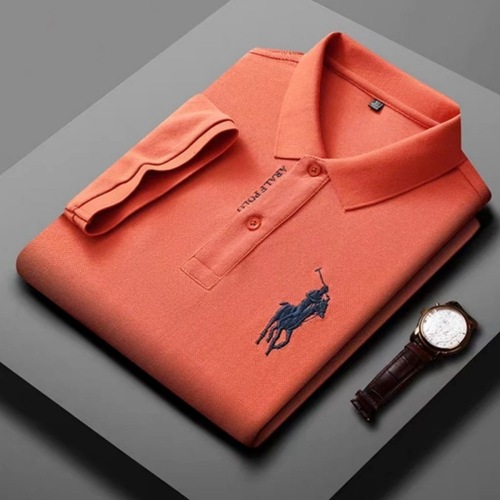 Business and Foreign Trade 2025 Summer Men's Short Sleeve Embroidered Collar Polo Shirt for Middle-aged and Youth Plus Size Loose Top