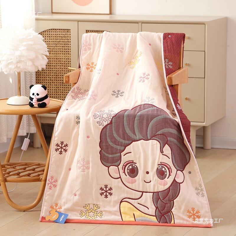 Thickened Bath Towel Pure Cotton Gauze Cartoon Household Water-Absorbent Quick-Drying Lint-Free New Large Towel Bath Wrap