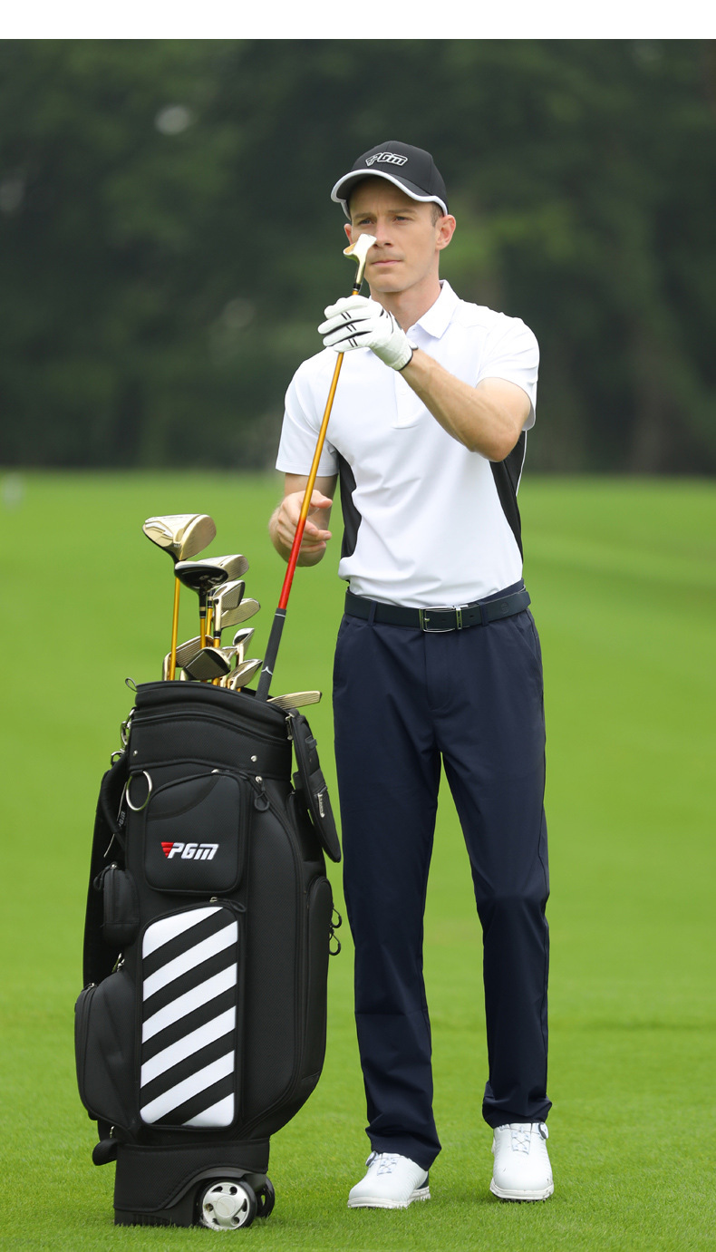 Quần golf nam dài mùa hè PGM vải lưới thoáng khí co giãn nhanh khô — KUZ131-Kaki, KUZ131-Đen, KUZ131-Màu xám nhạt, KUZ131-màu xanh nước biển chi tiết 8