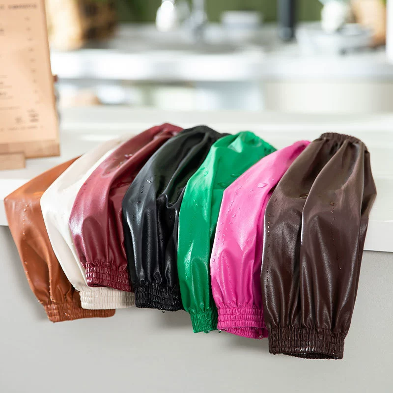 Длинный и утолщенный кожаный рукав водонепроницаемый рукав маслянистые рукава для мужчин и женщин на кухне манжеты для защиты труда PU мягкие кожаные рукава для зимнего сезона