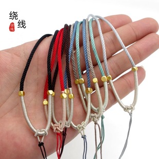 Adjustable Concentric Knot Jade Pendant Lanyard Jade Agate Hanging Neck Rope Beeswax Necklace Jade Lanyard