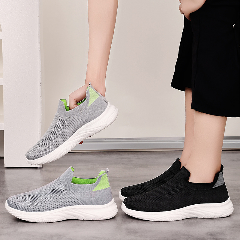 Zapatos de hombre, zapatos casuales bajos, zapatos casuales de verano, nuevas y cómodas zapatillas de deporte para correr de suela blanda, zapatos de papá transpirables