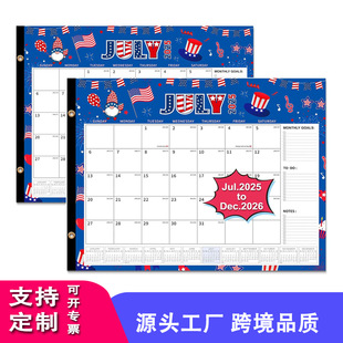 Amazon Cross-Border 26-Year Calendar Customized English International Holiday Schedule Plan Notepad Desktop Wall Calendar Customization