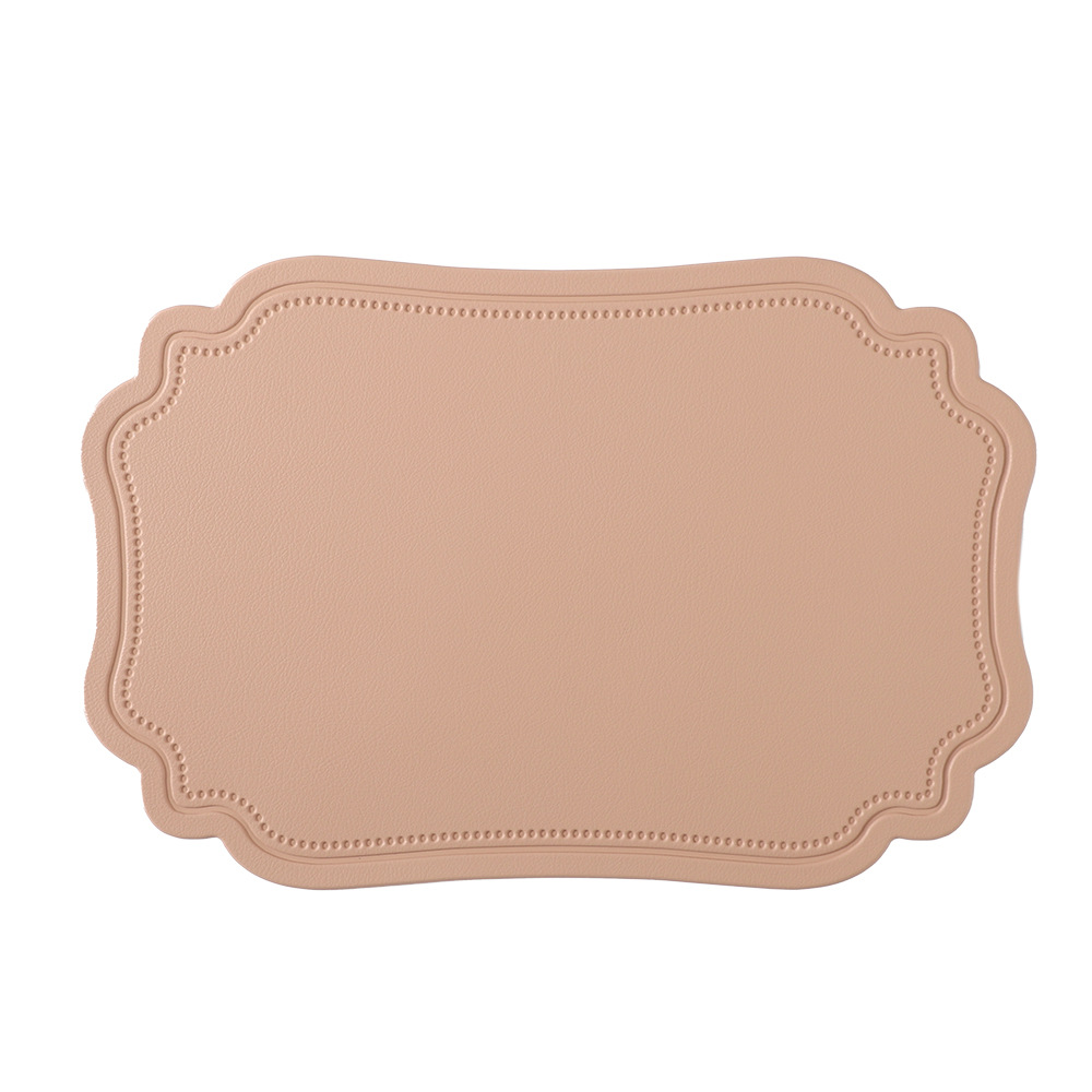 Japón y Corea del Sur venta caliente palacio PVC cuero estampado aislamiento térmico almohadilla de comedor occidental impermeable a prueba de agua a prueba de aceite almohadilla de platos