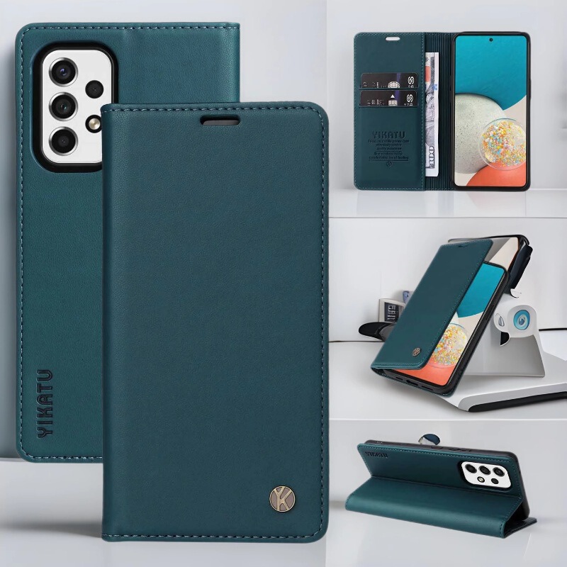 Suitable for Samsung A56 Magnetic Flip Cover A25 Mobile Phone Case M62 Wallet A72 Card M53 Protective Cover A36 Leather Case